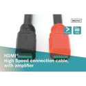 DIGITUS HDMI 3D connection cable, with amplifier, Type A 15.00m, CU, AWG28, 2x shielded, M/M, UL, go