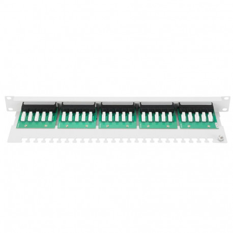DIGITUS CAT3 ISDN patch panel, unshielded, 25-port RJ45, 8P4C, LSA, 1U, Rack Mount Color grey RAL 70