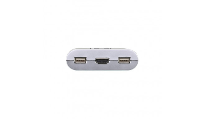 ATEN 2-port HDMI KVM USB2.0 mini, audio, 1.2m cables, remote selector