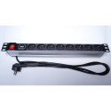 PremiumCord Power distribution Unit 1U for 19" Rack, 8x230V, 2m cable. switch, surge