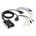 ATEN 2-port DVI KVMP USB2.0, mini, audio, 1.2m cables