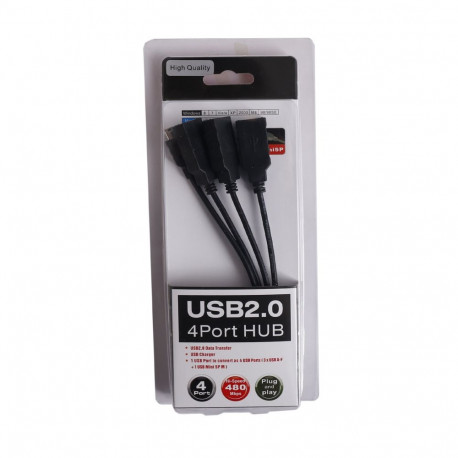 PremiumCord USB2.0  HUB 4-port Black cable