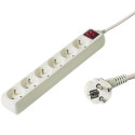 PremiumCord Extension power cord 230V 10m 6 outlets, power switch