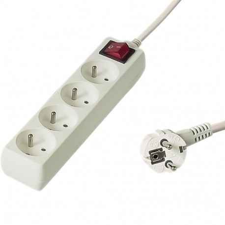 PremiumCord Power Strip 230V 2m 4 outlets, power switch