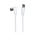 PremiumCord TV cable M/F connector 90°, 75 Ohm 5m