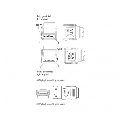 PremiumCord 1,0m data cable SATA 1.5/3.0 GBit/s, red