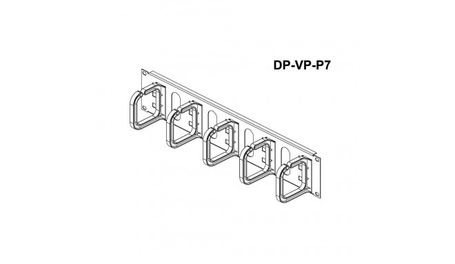 CONTEG Váz. panel,2U,19"jednostr.,80x80mm,9005