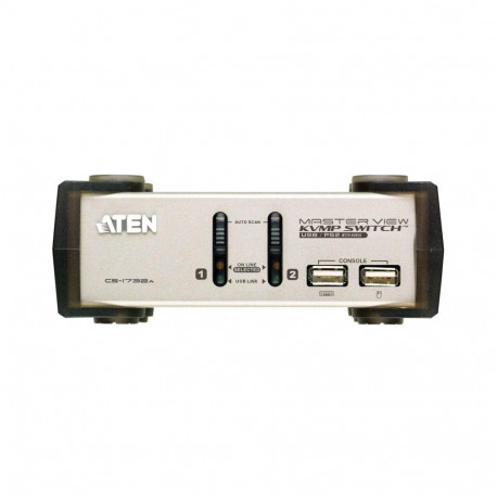 ATEN 2-port KVMP USB+PS/2, usb hub, audio, 1.2m cables CS-1732A