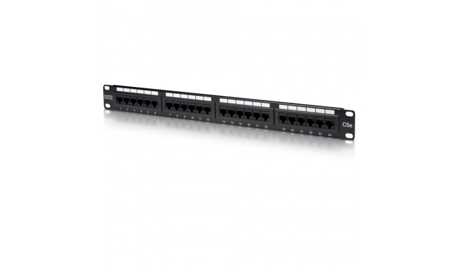 DIGITUS Patch panel,CAT5E,19",24xUTP RJ45,black