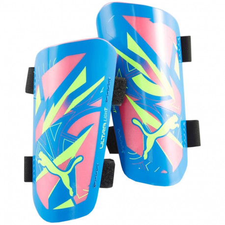 Ochraniacze piłkarskie Puma Ultra Light Energy Strap Ultra niebiesko-żółte 30892 01 XL