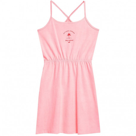 Sukienka dla dziewczynki 4F F026 jasny róż 4FJSS23TDREF026 56S 158cm