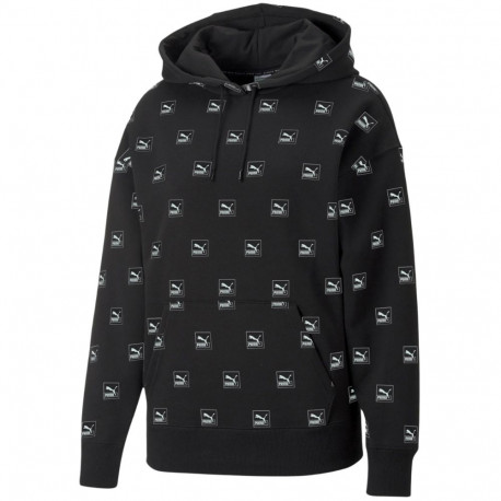 Puma naiste pusa Brand Love AOP Hoodie FL 535706 01 M, must