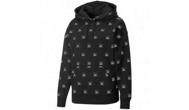Bluza damska Puma Brand Love AOP Hoodie FL czarna 535706 01 XL