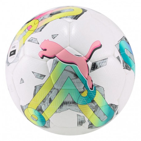 Piłka nożna Puma Orbita 4 HYB FIFA Basic biało-zielono-różowa 83781 01 4