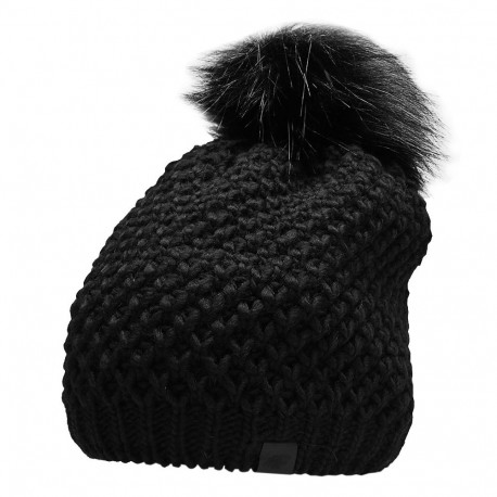 4F naiste müts H4Z22 CAD014 20S M, süsimust