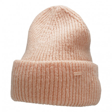 4F naiste müts H4Z22 CAD005 64M M, lõheroosa melanž