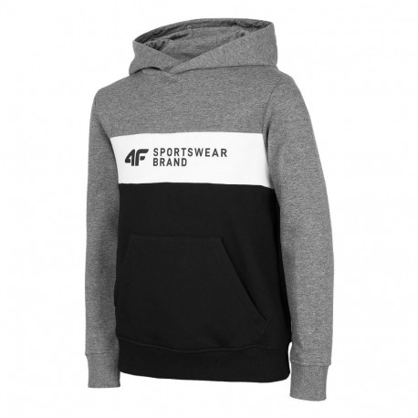 Bluza dla chłopca 4F średni szary melanż HJZ22 JBLM003 24M 128cm