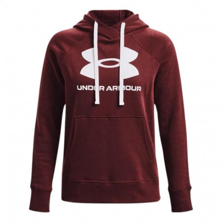 Bluza damska Under Armour Rival Fleece Logo Hoodie bordowa 1356318 690 XL