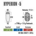 Śpiwór High Peak Hyperion 5 225x82x52 bordowo-szary 23373