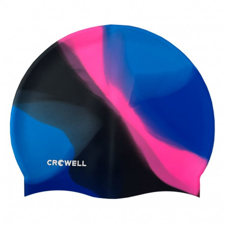 Crowell ujumismüts Multi Flame silikoonist kol.17, sinine-roosa-must