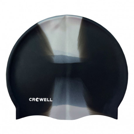 Czepek pływacki silikonowy Crowell Multi Flame czarno-szary kol.16
