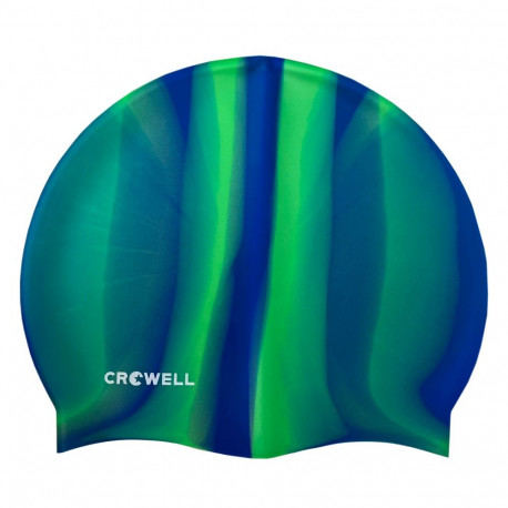 Crowell ujumismüts Multi Flame silikoonist kol.12, sinakasroheline