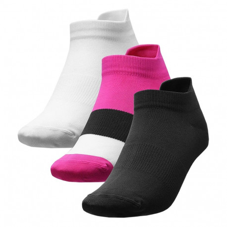 4F naiste sokid H4L22 SOD002 20S+55S+10 35-38, must, fuksia, valge