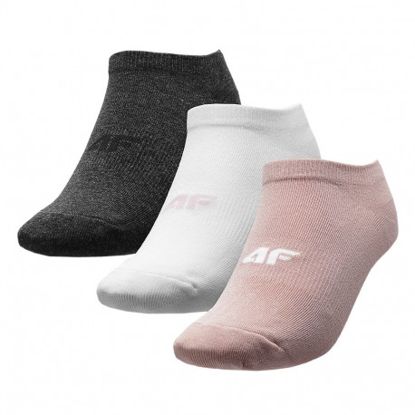 4F naiste sokid H4L22 SOD003 54S+10S+24M 39-42, roosa, valge, keskmine melanž