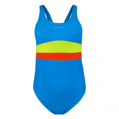 Kostium kąpielowy dla dziewczynki Crowell Swan kol.03 niebiesko-zielono-pomarańczowy  140cm