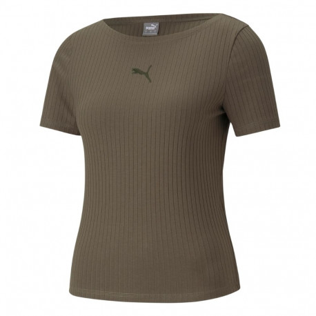 Koszulka damska Puma HER Ribbed Slim Tee Grape Leaf khaki 531917 44 S