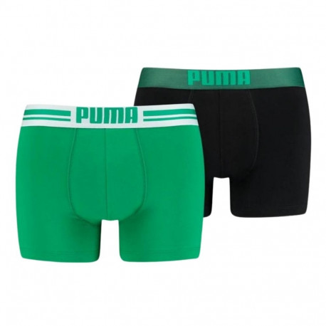 Bokserki męskie Puma Basic Boxer 2P zielone, czarne 906519 04 S