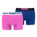 Bokserki męskie Puma Placed Logo Boxer 2P różowe, niebieskie 906519 11 S