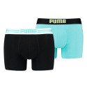 Bokserki męskie Puma Placed Logo Boxer 2P błękitne, czarne 906519 10 S