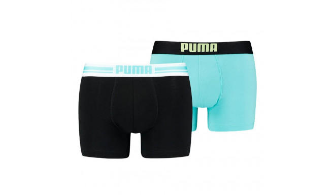 Bokserki męskie Puma Placed Logo Boxer 2P błękitne, czarne 906519 10 S