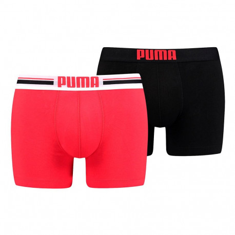 Puma meeste bokserid Placed Logo Boxer 2P 906519 07 S, punane, must