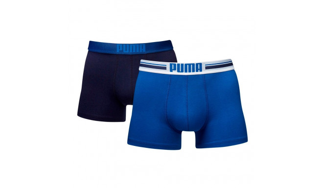 Bokserki męskie Puma Placed Logo Boxer 2P niebieskie, granatowe 906519 01 S