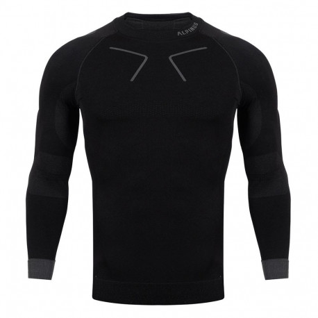 Bluza termoaktywna męska Alpinus Tactical Base Layer czarno-szara GT43219 L