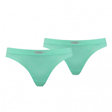 Puma naiste aluspüksid Micro Mesh Bikini 2P 907632 01 XS, mündiroheline