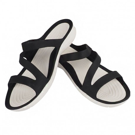 Klapki damskie Crocs Swiftwater Sandal W czarno-białe 203998 066 42-43