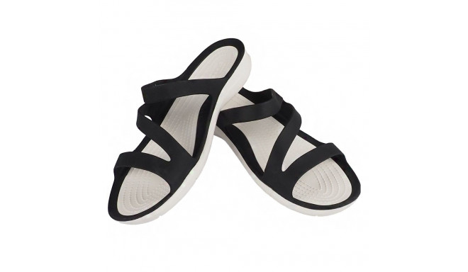 Klapki damskie Crocs Swiftwater Sandal W czarno-białe 203998 066 42-43
