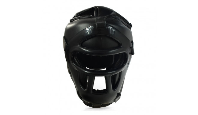 Kask bokserski z kratą Profight 703 PU czarny senior