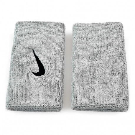 Frotka na rękę szeroka Nike Swoosh Doublewide szara 2szt NN05078