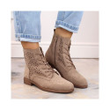 S.Barski W OLI244 beige suede ankle boots (36)