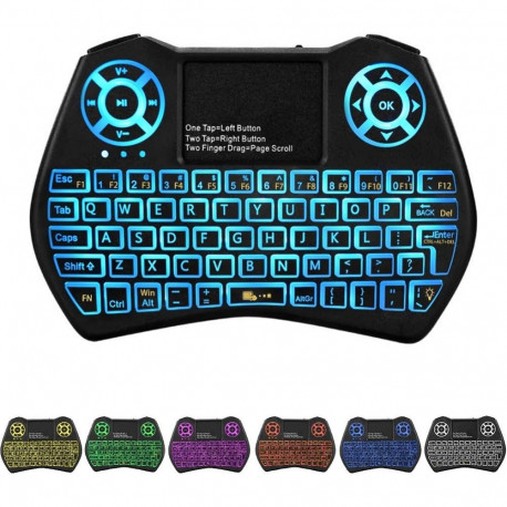 Fusion Round compact wireless keyboard with touchpad and colorful backlit for Android | iOS | TV | P