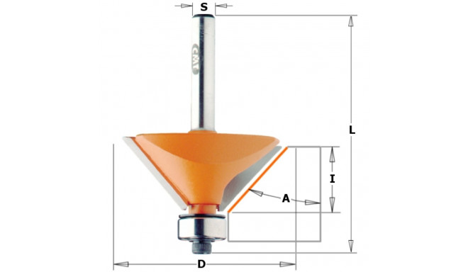 CHAMFER BIT W/BRNG HW S=6 D=22,2X10