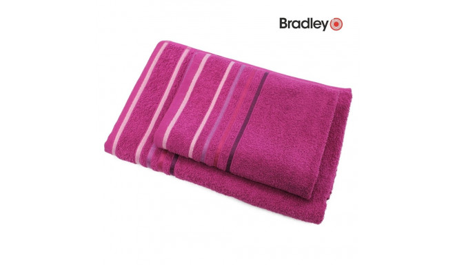 Bradley Полотенце фроте, 70 x 140 см, с полосатой каймой, бордовое, 3 шт