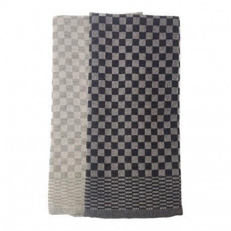 Bradley köögirätik, 40 x 60 cm, ruuduline 2 tk, tume - ja helehall