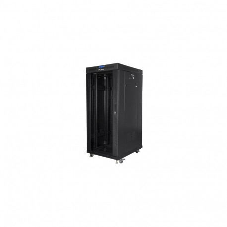 RACK CABINET 19" FREE-STANDING 27U/600X800 (FLAT PACK) WITH GLASS DOOR LCD BLACK LANBERG V2
