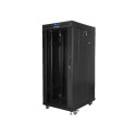 RACK CABINET 19" FREE-STANDING 27U/600X800 (FLAT PACK) WITH GLASS DOOR LCD BLACK LANBERG V2