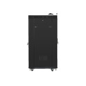 RACK CABINET 19" FREE-STANDING 27U/600X800 (FLAT PACK) WITH GLASS DOOR LCD BLACK LANBERG V2
